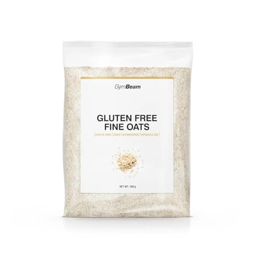 GymBeam Glutenfreie Haferflocken - Glutenfreier Hafer, fein gemahlen, hochwertig, reich an komplexen Kohlenhydraten & Ballaststoffen, Eiweißquelle, für Porridge, Desserts, Soßen & Suppen, vegan, 500 g von GymBeam