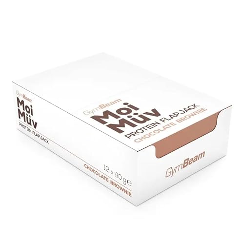 GymBeam MoiMüv Protein Flapjack - Proteinriegel mit 20g Protein pro Portion, reich an Ballaststoffen, hervorragende Kohlenhydratquelle, Proteinriegel mit Whey-Konzentrat (12x90 g, Chocolate Brownie) von GymBeam