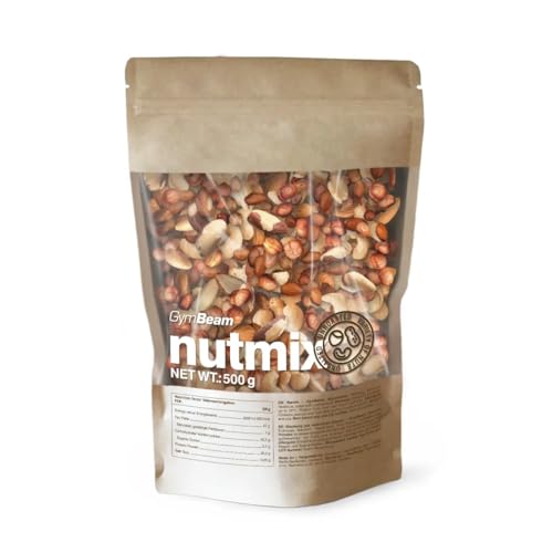 GymBeam Naturbelassener Nussmix - Nussmischung, enthält Mandeln, Haselnüsse, Paranüsse, Cashewnüsse und Erdnüsse, ohne Salz und Zuckerzusatz, Quelle für Protein und gesunde Fette, vegan, 500 g von GymBeam