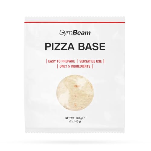 GymBeam Pizzateig - Pizza Boden für selbstgemachte Pizza, Zeitersparnis & Vielseitigkeit, 5 Zutaten, 7 Min Zubereitung, saftig mit Olivenöl, authentische Pizza Base, Ø 26cm, vegan, 280 g von GymBeam