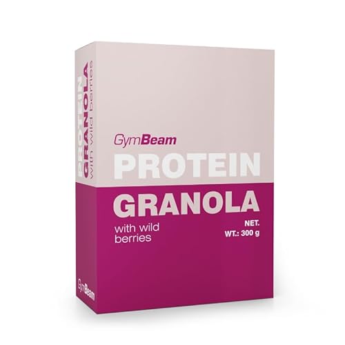 GymBeam Protein-Granola - Eiweiß-Müsli, Haferflocken-Mischung, reich an Eiweiß & Ballaststoffen, unterstützt Muskelmasse, vegan, ohne Laktose & GVOs (300 g, Wild Berries) von GymBeam