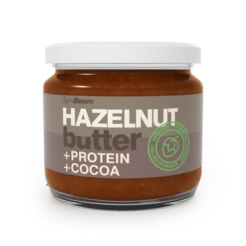 GymBeam Protein Haselnussbutter - Cremige Haselnusscreme mit gerösteten Haselnüssen, hoher Eiweiß- und Ballaststoffgehalt, angereichert mit laktosefreiem Whey-Isolat, ohne raffinierten Zucker von GymBeam