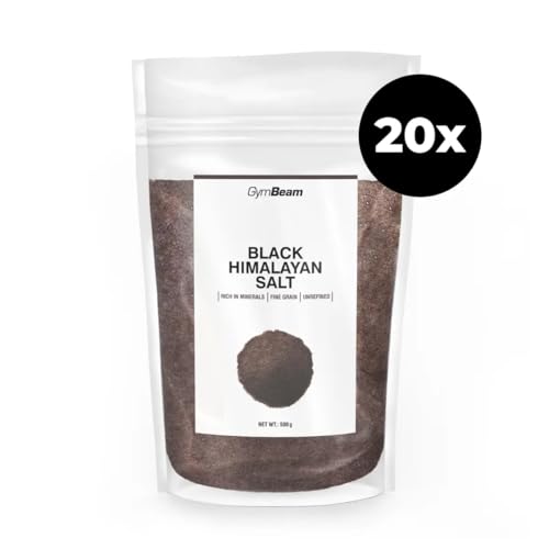 GymBeam Schwarzes Himalayasalz - Hochwertiges Himalaya-Kristallsalz aus der Salt Range Pakistan, fein gemahlen für Gerichte, Natriumquelle, ohne Zusatzstoffe, vulkanisches Steinsalz, 20 x 500 g von GymBeam