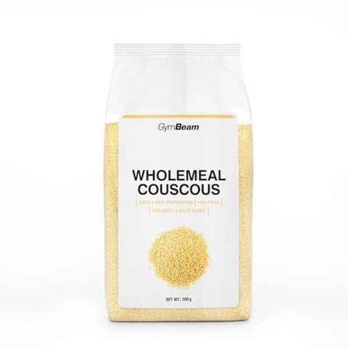 GymBeam Vollkorn-Couscous - Kornähnliche Pasta aus Weizengrieß, beliebte Alternative zu Beilagen, hoher Ballaststoffgehalt, Proteinquelle, ideal für Salate, Soßen, Suppen & Süßes, 500 g von GymBeam