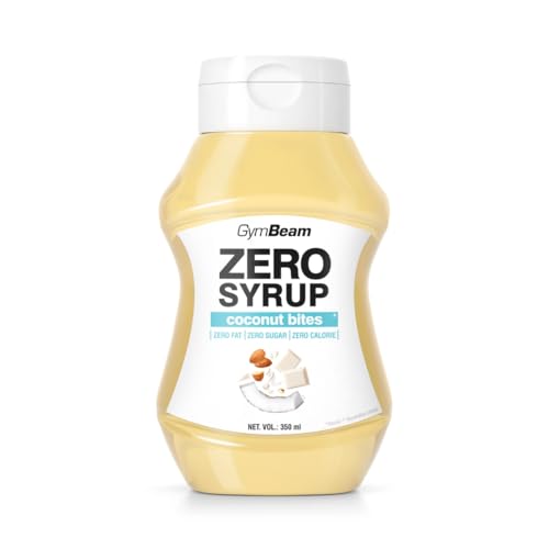 GymBeam ZERO SYRUP - Zuckerfrei und fettarm, ideal als Topping und Dessertsauce, niedriger Energiewert, perfekt für Pfannkuchen, Crêpes, Waffeln und Porridge, Coconut Bites (350 ml (6er pack)) von GymBeam