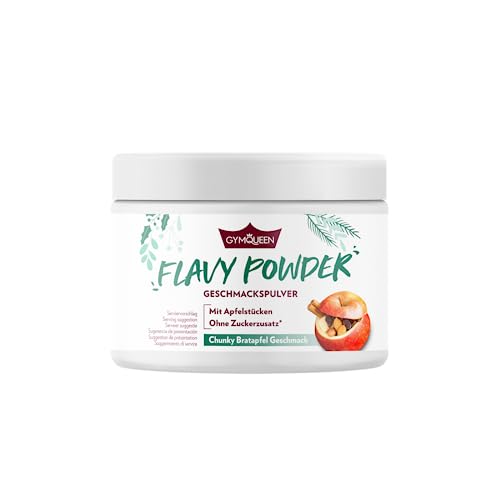 GymQueen Flavy Powder 200g, Geschmackspulver Chunky Bratapfel, kalorienreduziert, Flavour Powder zum Süßen, Backen und Verfeinern von Lebensmitteln und Getränken von GymQueen