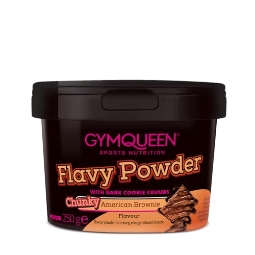 GymQueen Flavy Powder 250g, Geschmackspulver Chunky American Brownie, kalorienarm, Flavour Powder zum Süßen, Backen und Verfeinern von Lebensmitteln, reich an Ballaststoffen von GymQueen