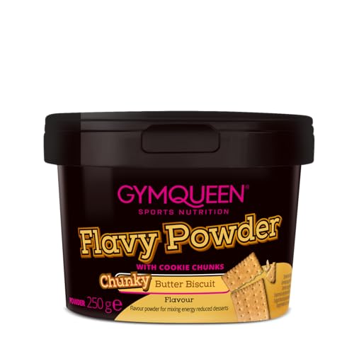 GymQueen Flavy Powder 250g, Geschmackspulver Chunky Butterkeks, kalorienarm, Flavour Powder zum Süßen, Backen und Verfeinern von Lebensmitteln, reich an Ballaststoffen von GymQueen