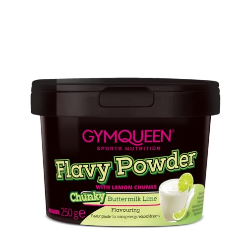 GymQueen Flavy Powder 250g, Geschmackspulver Chunky Buttermilk Lime, kalorienarm, Flavour Powder zum Süßen, Backen und Verfeinern von Lebensmitteln, reich an Ballaststoffen von GymQueen