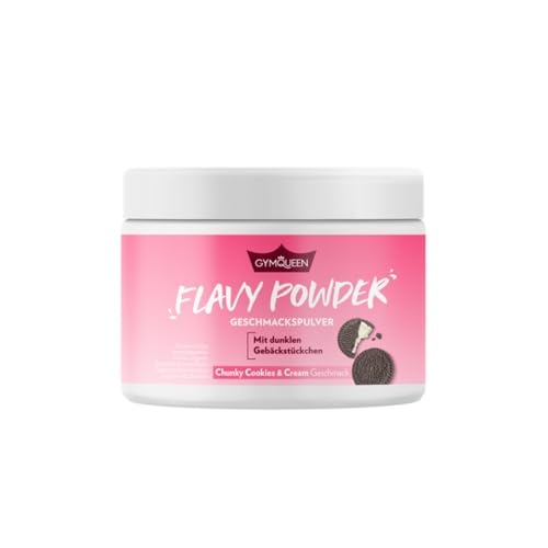 GymQueen Flavy Powder 250g, Geschmackspulver Chunky Cookies & Cream, kalorienarm, Flavour Powder zum Süßen, Backen und Verfeinern von Lebensmitteln, reich an Ballaststoffen von GymQueen