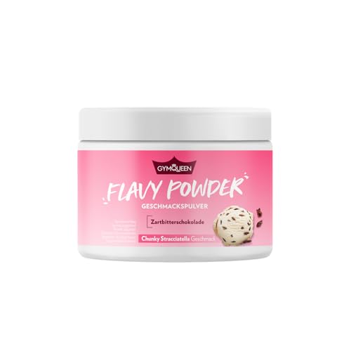 GymQueen Flavy Powder 250g, Geschmackspulver Chunky Stracciatella, kalorienarm, Flavour Powder zum Süßen, Backen und Verfeinern von Lebensmitteln, reich an Ballaststoffen von GymQueen