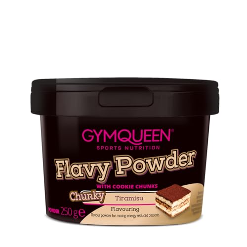 GymQueen Flavy Powder 250g, Geschmackspulver Tiramisu, kalorienarm, Flavour Powder zum Süßen, Backen und Verfeinern von Lebensmitteln, reich an Ballaststoffen von GymQueen