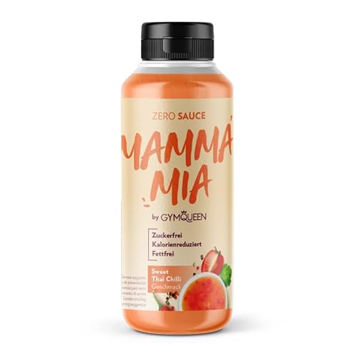 GymQueen Mamma Mia Zero Sauce, kalorienreduziert, ohne Fett & ohne Zuckerzusatz, zum Verfeinern von Gerichten oder als Salat-Dressing, vegetarisch, Sweet Thai Chilli von GymQueen