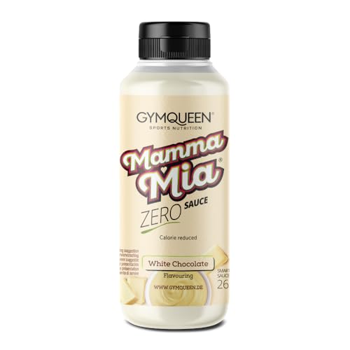 GymQueen Mamma Mia Zero Sauce 265ml, Weiße Schokolade, kalorienreduziert und fettarm, perfektes Topping zum Verfeinern von Gerichten und Nachspeisen von GymQueen