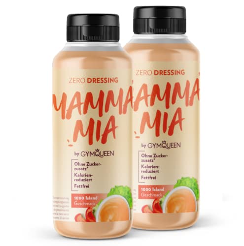 GymQueen Mamma Mia Zero Sauce 2x265ml, kalorienarm, ohne Fett & ohne Zucker, zum Verfeinern von Gerichten oder als Salat-Dressing, vegetarisch und laktosefrei, 1000 Island von GymQueen