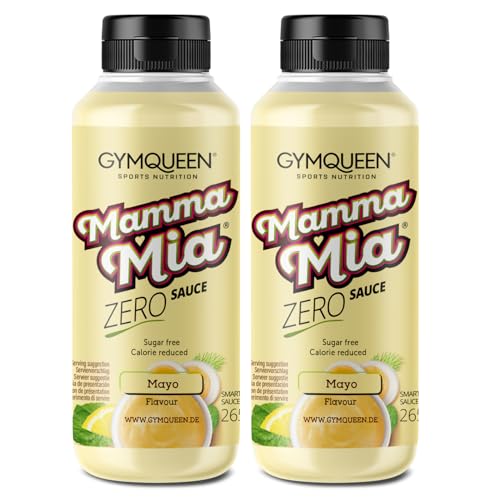 GymQueen Mamma Mia Zero Sauce 2x265ml, Mayo, kalorienarm, ohne Fett & ohne Zucker, zum Verfeinern von Gerichten oder als Salat-Dressing, vegetarisch und laktosefrei von GymQueen