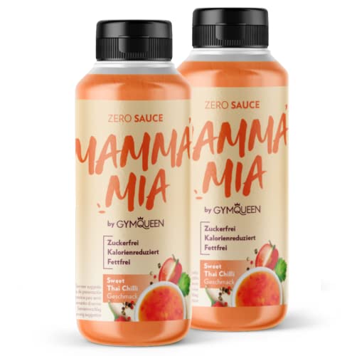 GymQueen Mamma Mia Zero Sauce 2x265ml, kalorienarm, ohne Fett & ohne Zucker, zum Verfeinern von Gerichten oder als Salat-Dressing, vegetarisch und laktosefrei, Sweet Thai Chili von GymQueen