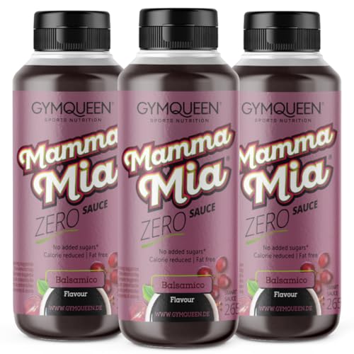 GymQueen Mamma Mia Zero Sauce 3x265ml, kalorienarm, ohne Fett & ohne Zucker, zum Verfeinern von Gerichten oder als Salat-Dressing, vegetarisch und laktosefrei, Balsamico von GymQueen