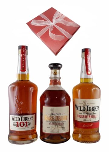 3 Flaschen Wild Turkey Bourbon Whiskey : Rare Breed + 81 Proof + 101 Proof Geschenk von H-BO