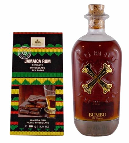 Bumbu Original Barbados Rum Flavour Spirit + 1 Tafel gefüllte Schokolade mit Jamaica Rum von H-BO