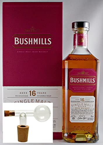 Bushmills 16 Jahre irischer Single Malt Whiskey + 1 Glaskugelportionierer zum feinen Dosieren von H-BO