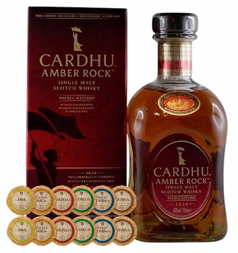 Cardhu Amber Rock Single Malt Whisky + 12 Edelschokoladen in 6 Sorten von H-BO