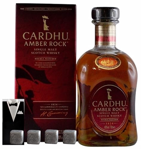 Cardhu Amber Rock Single Malt Whisky + 4 Whisky Kühlsteine im Smoking von H-BO