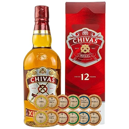 Chivas Regal 12 Jahre Scotch Whisky + 12 Edelschokoladen in 6 Sorten von H-BO