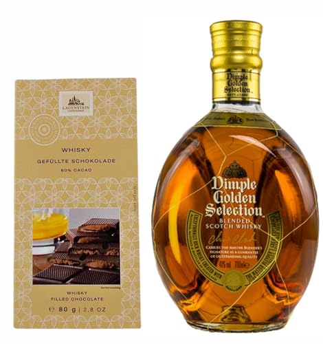 Dimple Golden Selection Scotch Whisky + 1 Tafel gefüllte Schokolade mit Whisky von H-BO