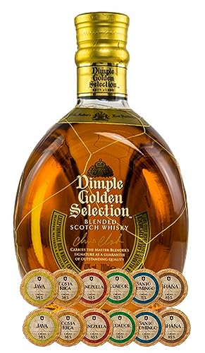 Dimple Golden Selection Scotch Whisky + 12 Edelschokoladen in 6 Sorten von H-BO