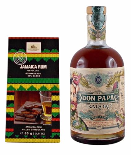 Don Papa Rum Baroko + 1 Tafel gefüllte Schokolade mit Jamaica Rum von H-BO