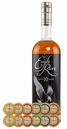 Eagle Rare 10 Jahre Kentucky Straight Bourbon Whiskey + 12 Edelschokoladen in 6 Sorten von H-BO