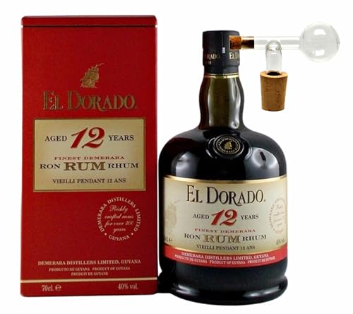 El Dorado 12 Jahre Rum Eldorado + 1 Glaskugelportionierer zum feinen Dosieren von H-BO