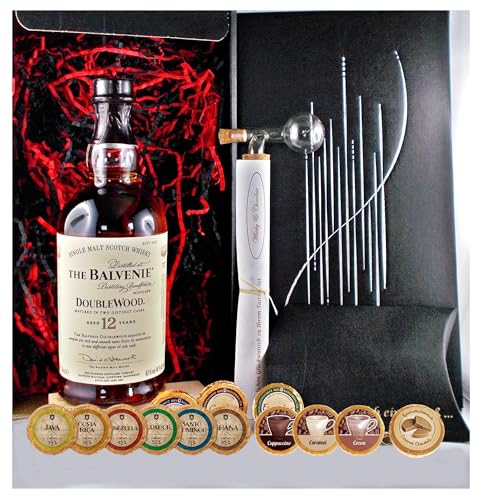 Geschenk Balvenie 12 Jahre Single Malt Whisky +Portionierer + Edelschokolade + Whiskey Fudge von H-BO