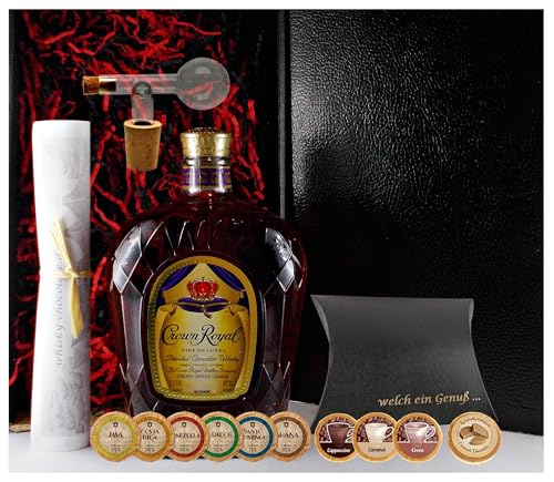 Geschenk Crown Royal Canadian Whisky + Glaskugelportionierer + Edelschokoladen von H-BO