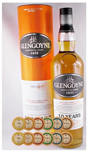 Glengoyne 10 Jahre Single Malt Whisky + 12 Edelschokoladen in 6 Sorten von H-BO