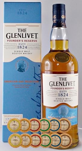 Glenlivet Founders Reserve Single Malt Whisky + 12 Edelschokoladen in 6 Sorten von H-BO