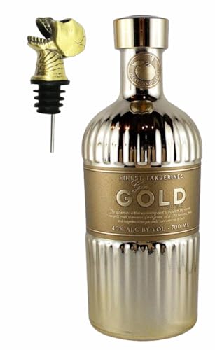 Gold 999,9 Gin + Ausgießer Totenkopf mit Zinklegierung von H-BO