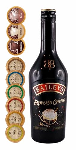 H-BO Baileys Espresso Creme irischer Likör + 9 Edelschokoladen 9 Sorten Golddublonen von H-BO