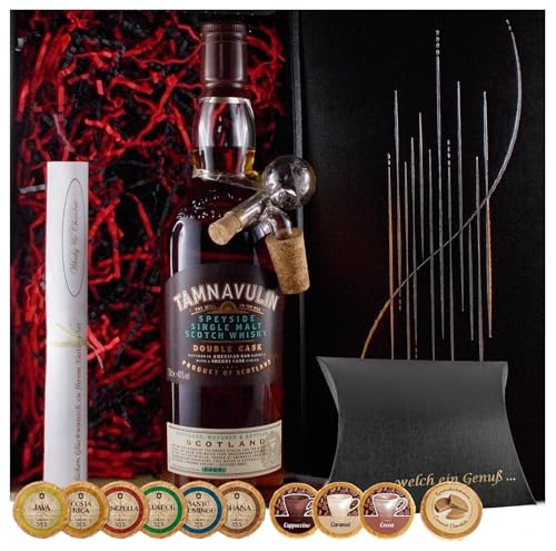 H-BO Geschenk Tamnavulin double cask Single Malt Whisky + Glaskugelportionierer + Edelschokolade + Fudge von H-BO