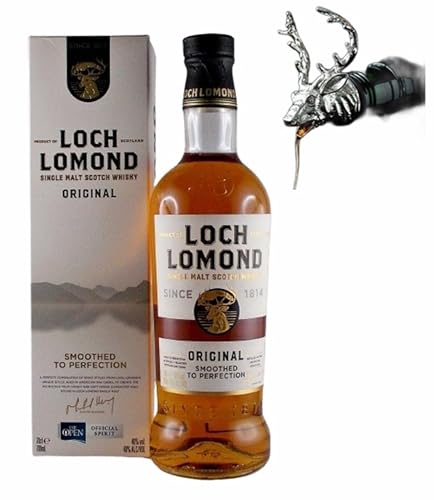 H-BO Loch Lomond Original Single Malt Whisky + Ausgießer Hirschkopf von H-BO