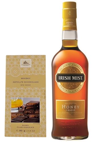 Irish Mist Original irischer Honey Whiskey Honig Likör + 1 Tafel Whisky Schokolade von H-BO