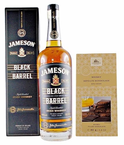 Jameson Black Barrel irischer Whiskey + 1 Tafel Whisky Schokolade von H-BO