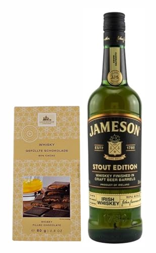 Jameson Caskmates stout Edition irischer Whiskey + 1 Tafel Whisky Dark Chocolate von H-BO