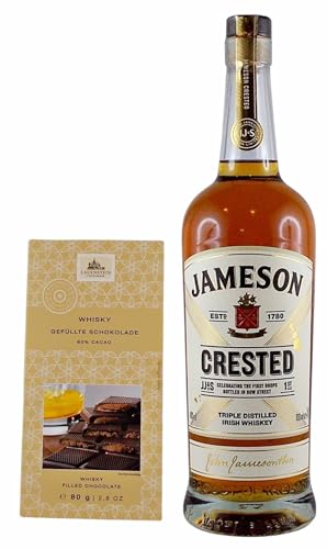 Jameson Crested irischer Whiskey + 1 Tafel Whisky Dark Chocolate von H-BO