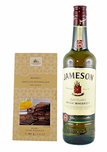 Jameson John irischer Whiskey + 1 Tafel Whisky Dark Chocolate von H-BO