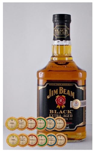 Jim Beam Black Extra-Aged 6 Jahre Bourbon Whiskey + 12 Edelschokoladen in 6 Sorten von H-BO