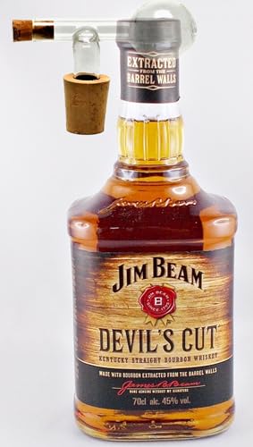 Jim Beam Devil`s Cut Bourbon Whiskey + 1 Glaskugelportionierer zum feinen dosieren von H-BO