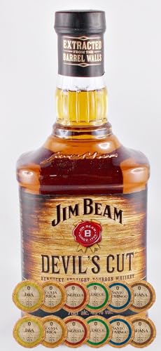 Jim Beam Devil`s Cut Kentucky Straight Bourbon Whiskey + 12 Edelschokoladen in 6 Sorten von H-BO