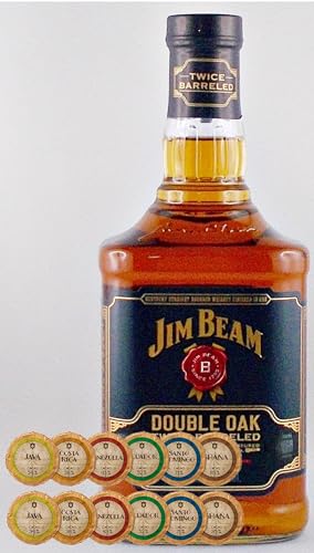 Jim Beam Double Oak Kentucky Straight Bourbon Whiskey + 12 Edelschokoladen in 6 Sorten von H-BO